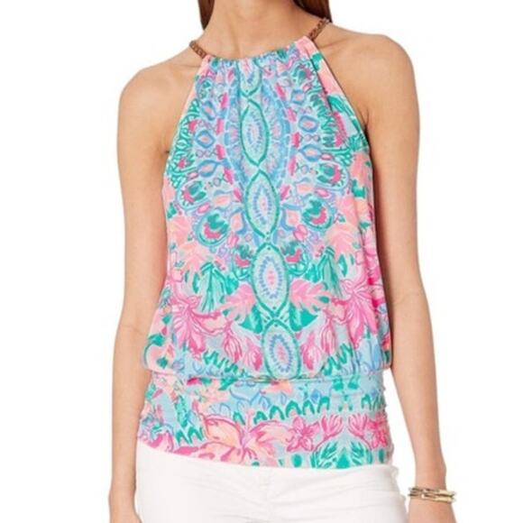 LILLY PULITZER TOP SHIRT MEDIUM - Picture 1 of 14